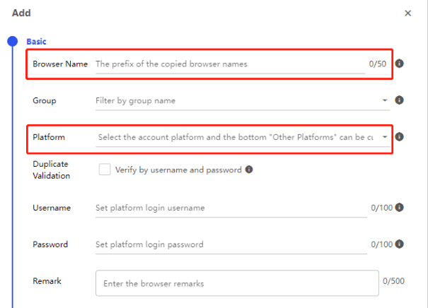 Image showing the platform selection screen in BitBrowser for proxy setup.